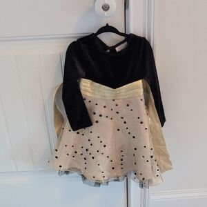 Youngland Black and Gold Kids Formal Dress